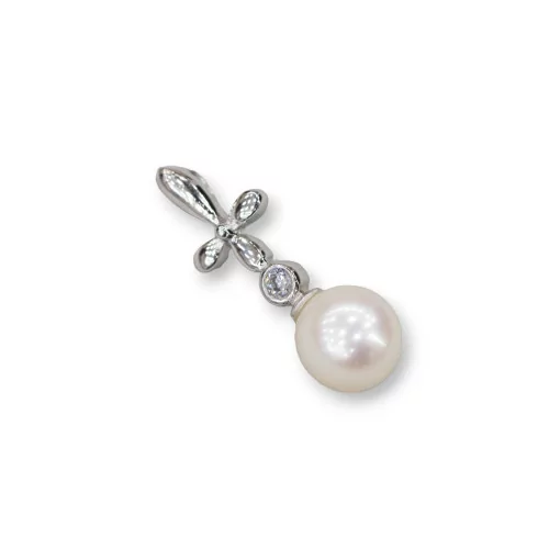 Pendente Di Argento 925 Con Perle Di Fiume 7x21mm-ARGENTO 925 DESIGN ITALY | Worldofjewel.com