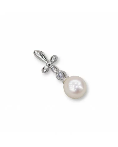 Pendente Di Argento 925 Con Perle Di Fiume 7x21mm-ARGENTO 925 DESIGN ITALY | Worldofjewel.com