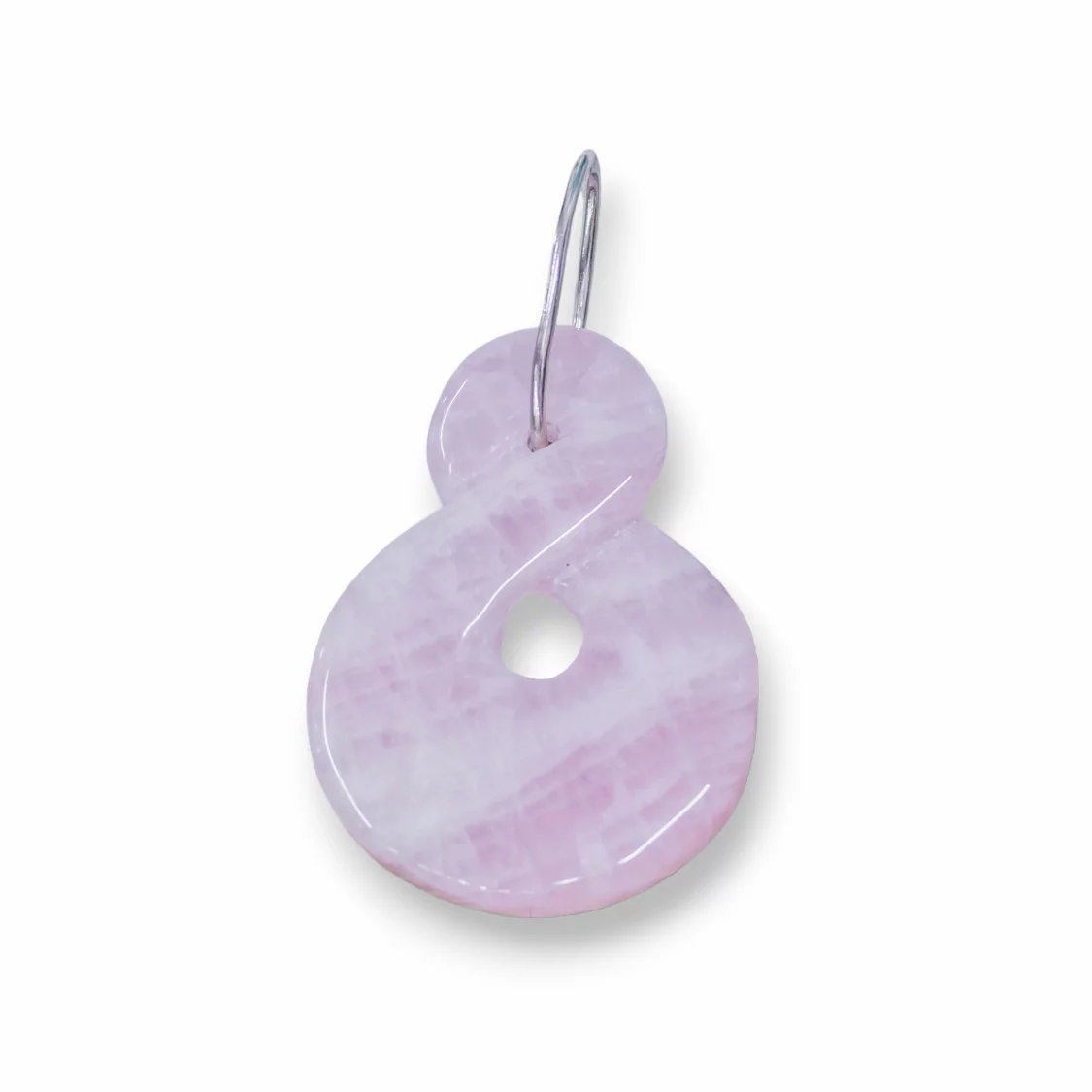 Pendente Di Quarzo Rosa Con Gancio Di Argento 925 Otto 38,5x52,5mm-ARGENTO 925 DESIGN ITALY | Worldofjewel.com