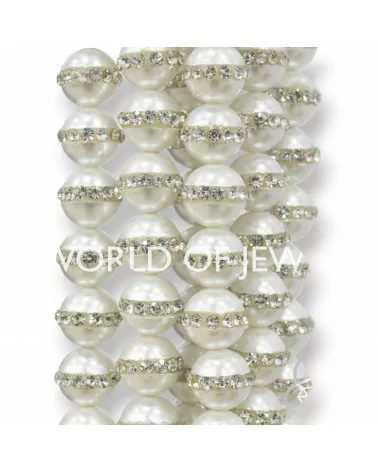 Perle Di Maiorca Con Strass Tondo Liscio 8mm-PERLE BIANCHE | Worldofjewel.com