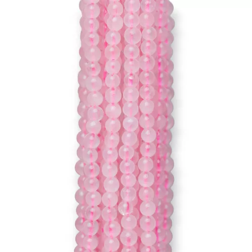 Quarzo Rosa Tondo Liscio 3mm Filo da 80cm 5 Collane-QUARZO ROSA | Worldofjewel.com