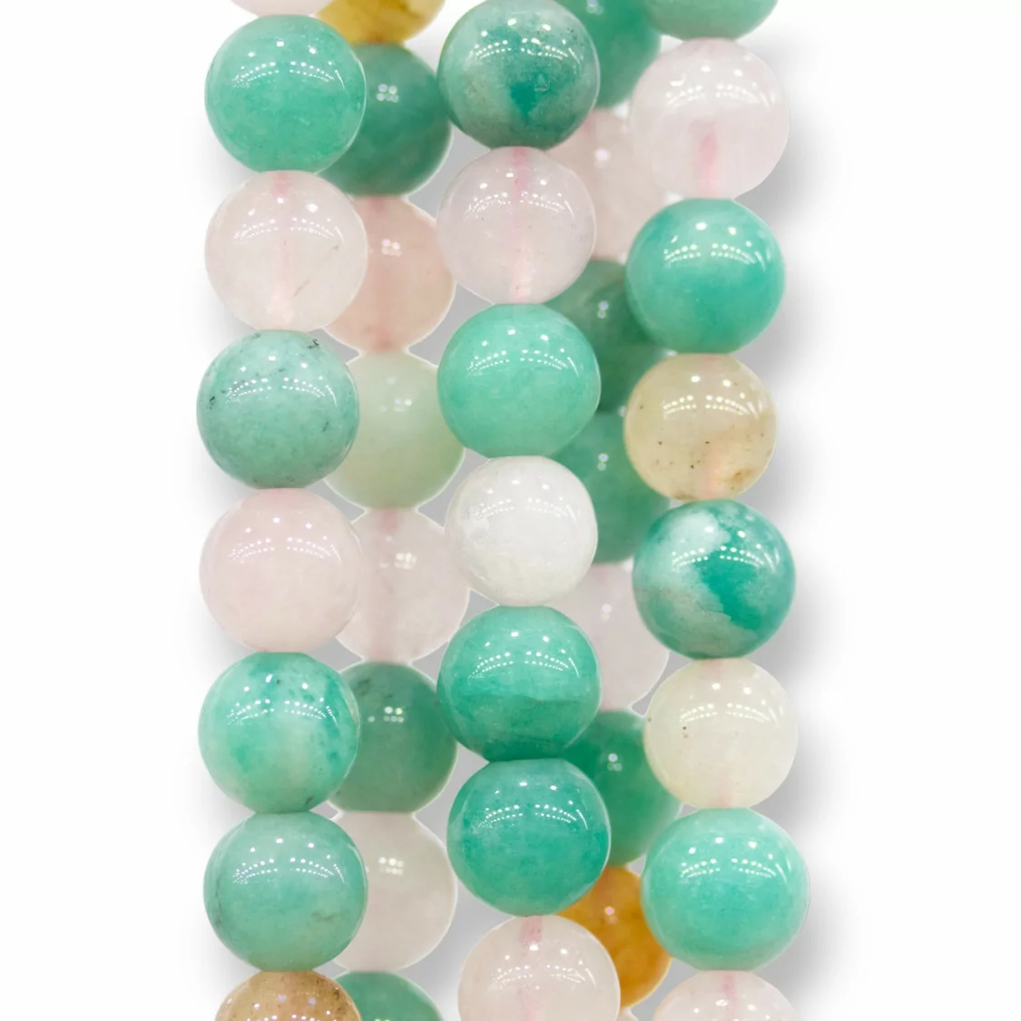 Quarzo Multicolor Amazzonite E Quarzo Rosa Tondo Liscio 8mm-AMAZONITE MULTICOLOR | Worldofjewel.com