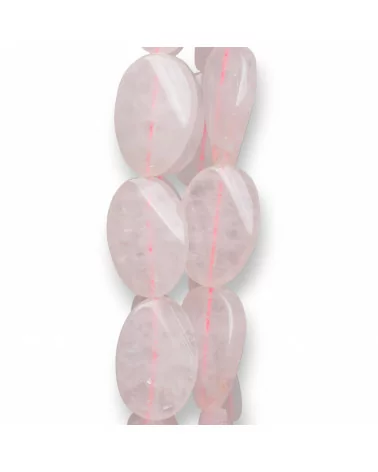 Quarzo Rosa Ovale Piatto Twist 20x30mm-QUARZO ROSA | Worldofjewel.com