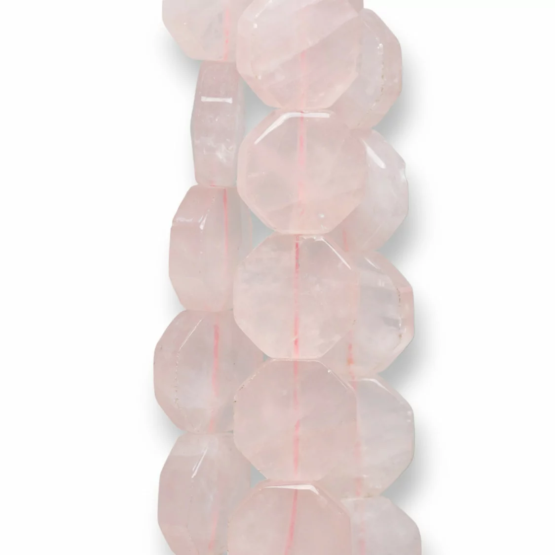 Quarzo Rosa Ottagono Piatto Sfaccettato 20mm-QUARZO ROSA | Worldofjewel.com