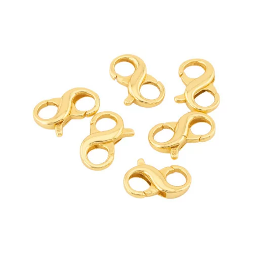 925 Silver Infinity Hook Clasp 8x12mm 6pcs Gold