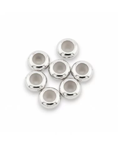 Distanziatore Di Argento 925 Con Gommino Bloccacharms 8mm 7 pz Rodiato-CHARMS COLLEZIONE FLORA | Worldofjewel.com