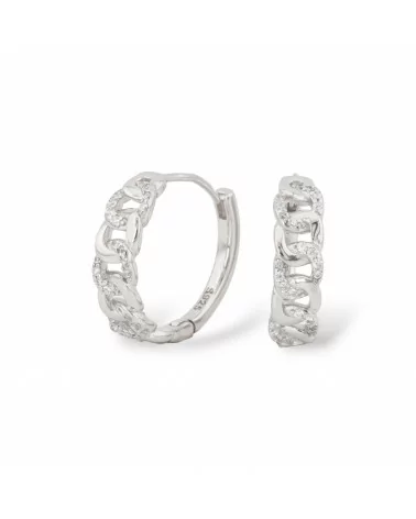 Orecchini Perno Di Argento 925 A Cerchietto Zirconato 5x18mm Rodiato-ARGENTO 925 DESIGN ITALY | Worldofjewel.com