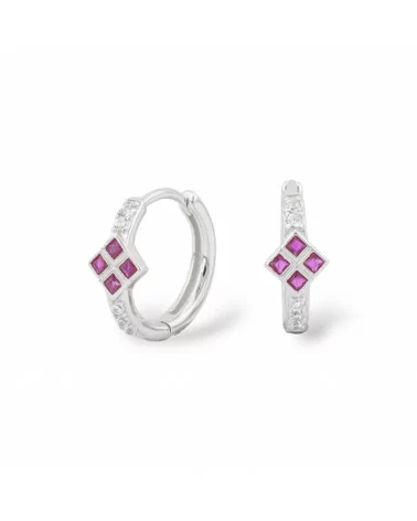 Orecchini Perno Chiuso Di Argento 925 Con Zirconi Micropave' 6,5x16mm 1 Paio Rodiato Rosso Ruby-ARGENTO 925 DESIGN ITALY | Worldofjewel.com