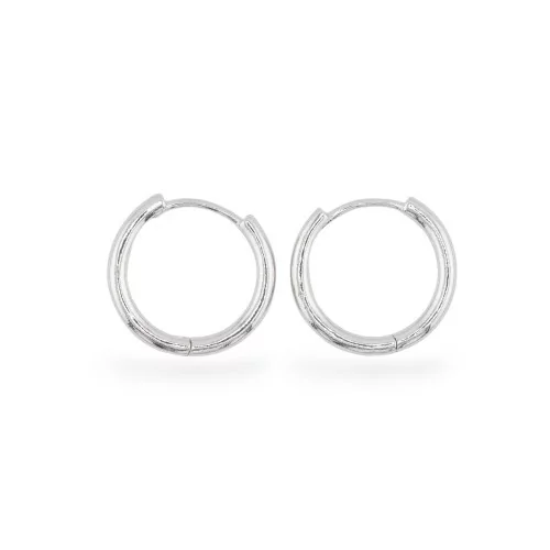 Orecchini Perno Di Argento 925 Con Cerchietto 18x2mm 2 Paia Rodiato-ARGENTO 925 DESIGN ITALY | Worldofjewel.com