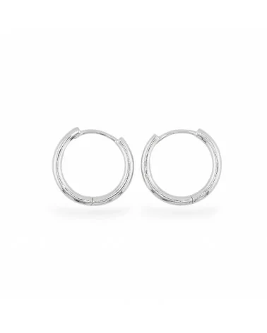 Orecchini Perno Di Argento 925 Con Cerchietto 18x2mm 2 Paia Rodiato-ARGENTO 925 DESIGN ITALY | Worldofjewel.com