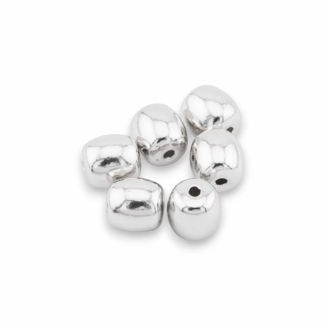 Componente Distanziatore Perline Di Argento 925 Barilotto 7x7,5mm 6pz Rodiato-CONNETTORI PAVE' | Worldofjewel.com