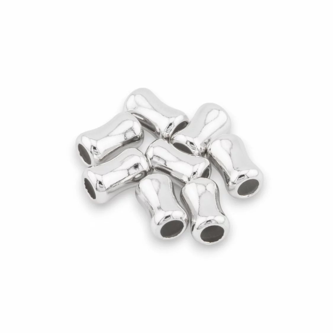 Componente Distanziatore Perline Di Argento 925 Cannettina 4x6,5mm 5gr 29pz Circa Rodiato-CONNETTORI PAVE' | Worldofjewel.com