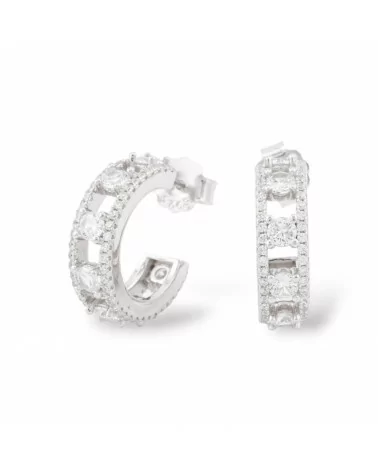 Orecchini Di Argento 925 Collezione Aurora Con Zirconi Bianco-COLLEZIONE AURORA | Worldofjewel.com