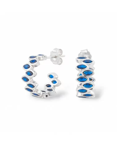 Orecchini Di Argento 925 Collezione Aurora Con Zirconi Blu-COLLEZIONE AURORA | Worldofjewel.com