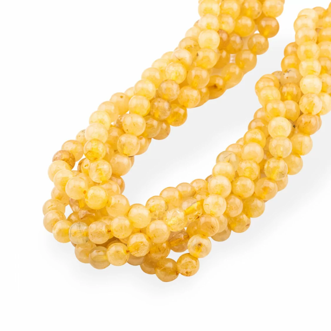 Quarzo Rutilato Giallo Milk Tondo Liscio 6mm-QUARZO RUTILATO | Worldofjewel.com