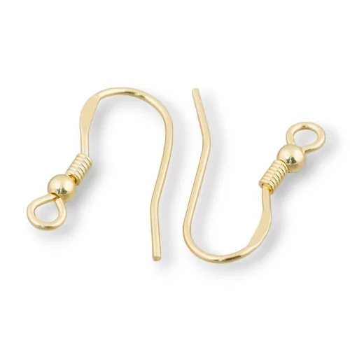 925 Silver Earring Base Earwires With Ball 2.5x18mm 10 Pairs Gold