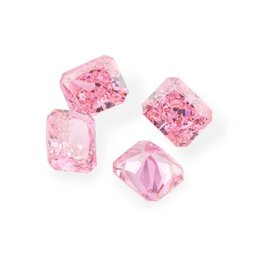 Gem Synthetic Corundum Created Corundum Rectangular Cut 10x12mm 4pcs Pink