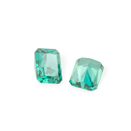 Gem Synthetic Corundum Created Corundum Rectangular Cut 8x10mm 2pcs Emerald