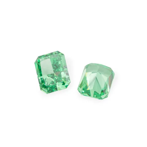 Gem Synthetic Corundum Created Corundum Rectangular Cut 8x10mm 2pcs Light Emerald