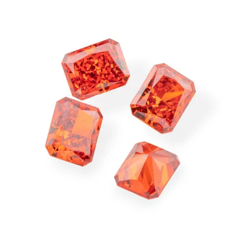 Gem Synthetic Corundum Created Corundum Rectangular Cut 8x10mm 2pcs Ruby