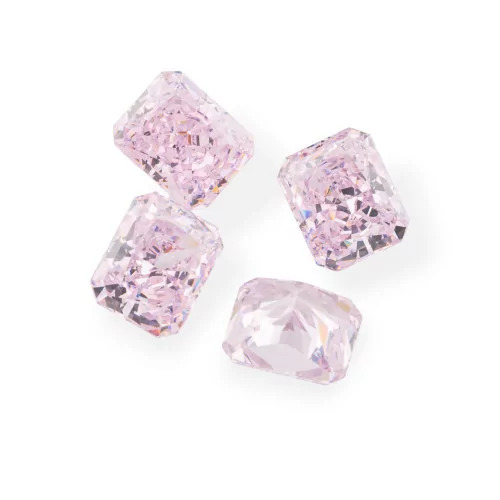 Gem Synthetic Corundum Created Corundum Rectangular Cut 8x10mm 4pcs Pink Sapphire