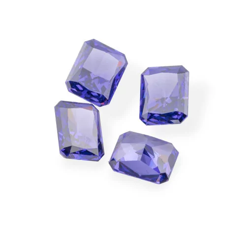 Gem Synthetic Corundum Created Corundum Rectangular Cut 8x10mm 4pcs Purple