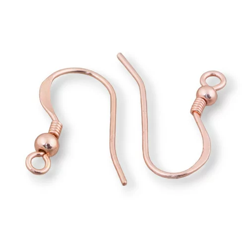 925 Silver Earring Base Earwires With Ball 2.5x18mm 10 Pairs Rose Gold