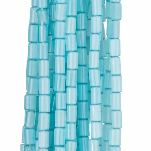 Cat's Eye Cylinder Smooth 3x5mm Aqua Blue