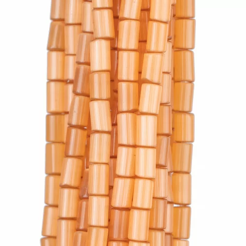 Cat's Eye Cylinder Smooth 3x5mm Peach