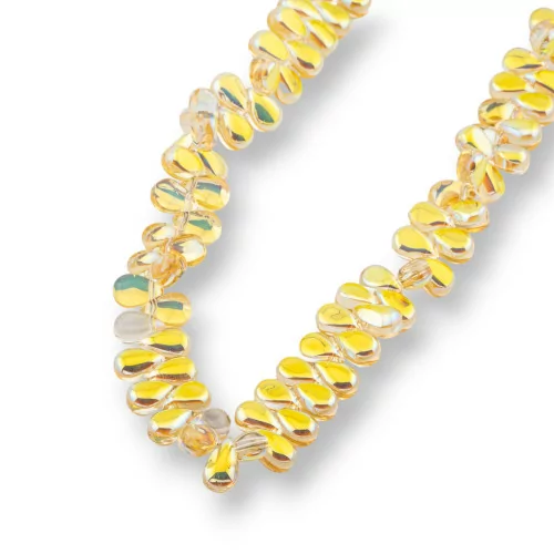 Briolette lisse gouttes perles de cristal 9x6mm jaune