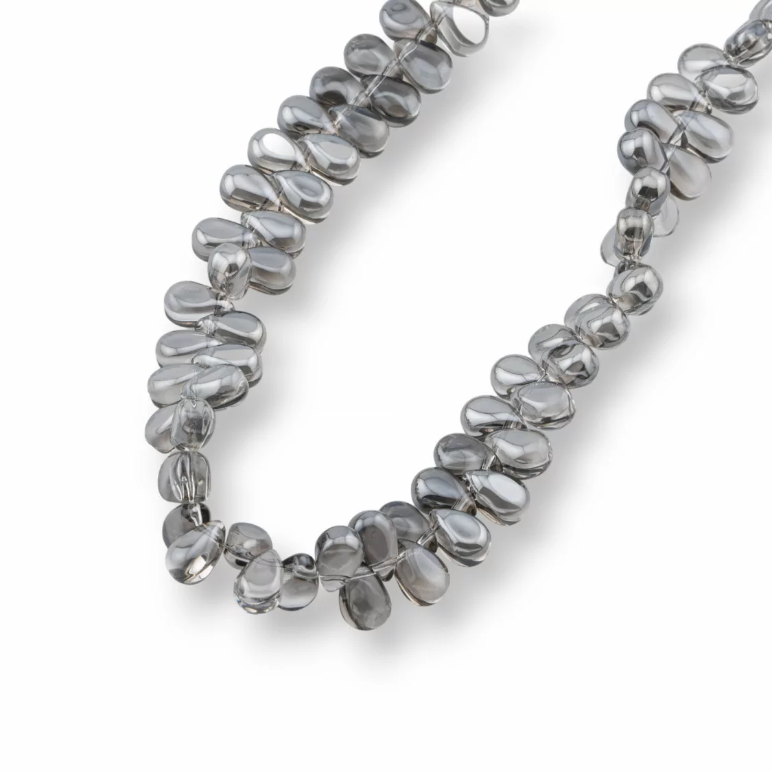 Perline Di Cristalli Gocce Briolette Lisce 9x6mm Silver-CRISTALLI A FILO | Worldofjewel.com