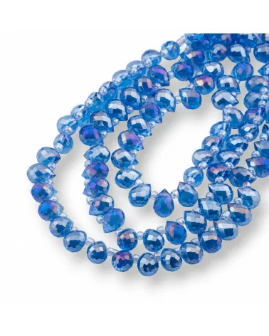 Perline Di Cristalli Gocce Briolette Sfaccettate 10x8mm Blu-CRISTALLI A FILO | Worldofjewel.com