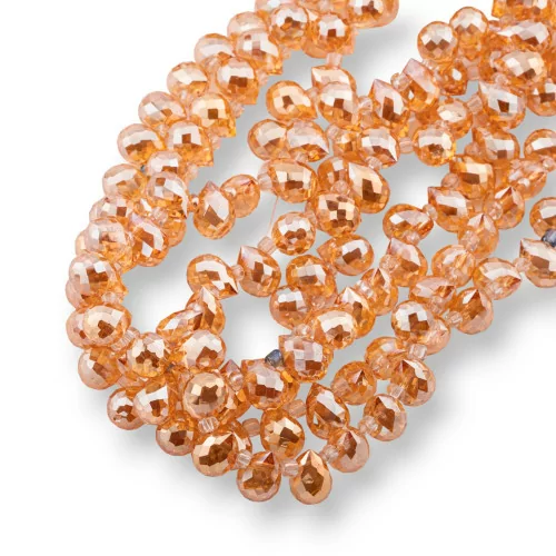 Perles de Cristal Facettes Briolette Gouttes 10x8mm Champagne