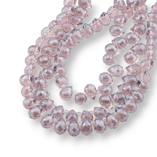 Crystal Beads Faceted Briolette Drops 10x8mm Πούδρα