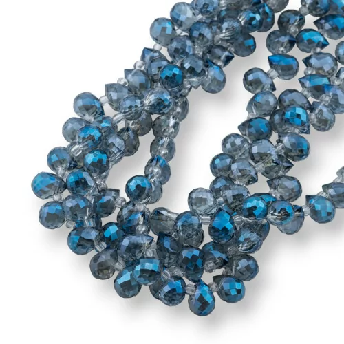 Crystal Beads Faceted Briolette Drops 10x8mm Γκρι