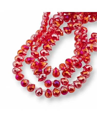 Perline Di Cristalli Gocce Briolette Sfaccettate 10x8mm Rosso-CRISTALLI A FILO | Worldofjewel.com