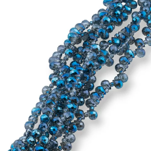 8x6mm Blue AB Faceted Briolette Drop Crystal Beads