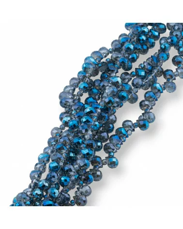 Perline Di Cristalli Gocce Briolette Sfaccettate 8x6mm Blu AB-CRISTALLI A FILO | Worldofjewel.com