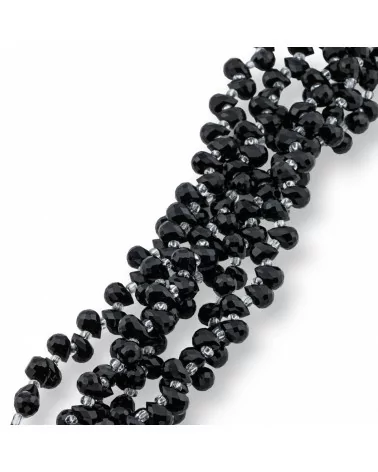 Perline Di Cristalli Gocce Briolette Sfaccettate 8x6mm Nero-CRISTALLI A FILO | Worldofjewel.com