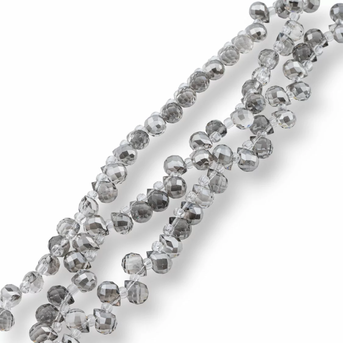 Perline Di Cristalli Gocce Briolette Sfaccettate 8x6mm Silver-CRISTALLI A FILO | Worldofjewel.com