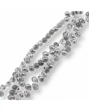 Perline Di Cristalli Gocce Briolette Sfaccettate 8x6mm Silver-CRISTALLI A FILO | Worldofjewel.com