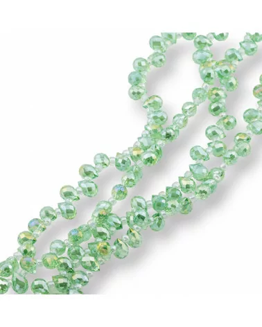 Perline Di Cristalli Gocce Briolette Sfaccettate 8x6mm Verde-CRISTALLI A FILO | Worldofjewel.com