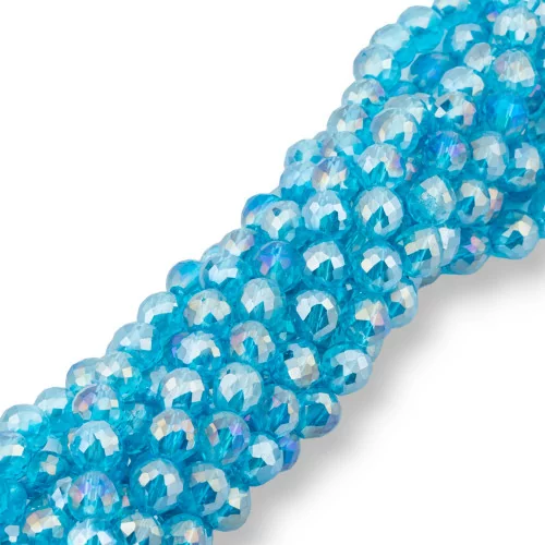 Crystal Beads Drops Briolette Faceted 8x8mm Blue