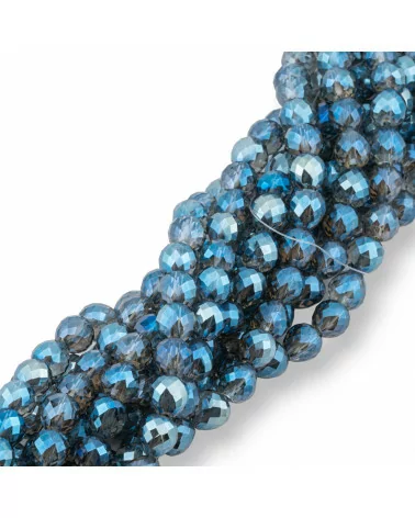 Perline Di Cristalli Gocce Briolette Sfaccettate 8x8mm Blu AB-CRISTALLI A FILO | Worldofjewel.com