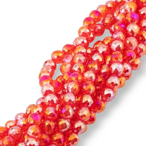 Crystal Beads Drops Briolette Faceted 8x8mm Red