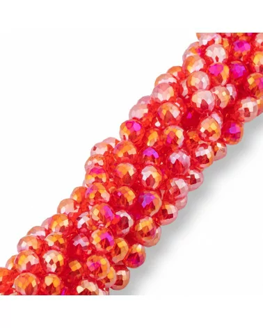 Perline Di Cristalli Gocce Briolette Sfaccettate 8x8mm Rosso AB-CRISTALLI A FILO | Worldofjewel.com