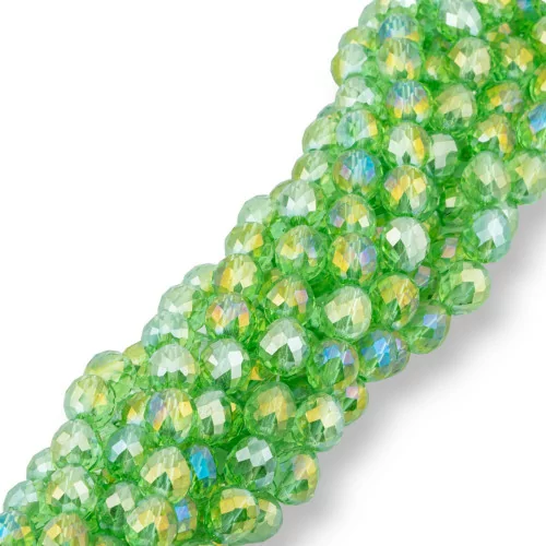 Cuentas de cristal Gotas Briolette facetadas 8x8mm Verde