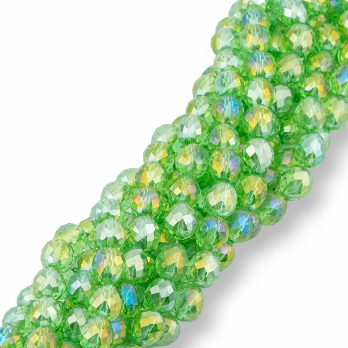 Perline Di Cristalli Gocce Briolette Sfaccettate 8x8mm Verde-CRISTALLI A FILO | Worldofjewel.com