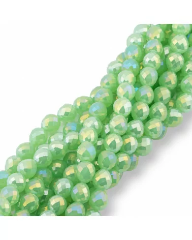 Perline Di Cristalli Gocce Briolette Sfaccettate 8x8mm Verde Chiaro-CRISTALLI A FILO | Worldofjewel.com