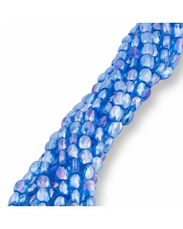 Perline Di Cristalli Ovale Piatto Sfaccettato 6x8mm Blu-CRISTALLI A FILO | Worldofjewel.com